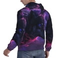 thumbnail image 6 of Rateoe Galactic Wolf Stare Pattern Mens Hoodie, Pullover Hooded Sweatshirt, Kangaroo Pocket Hoodie Ideal for Daily Wear, Travel and Home-Small, 6 of 7