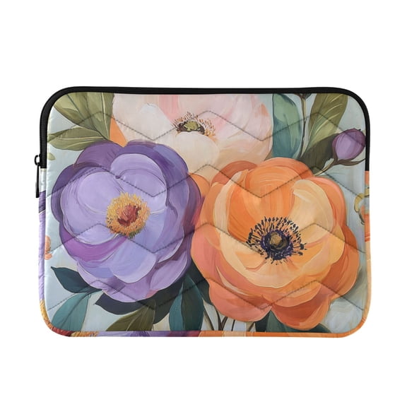 FORMRS 13-13.3 inch Laptop Sleeve Case Soft Carrying Quilted Computer Bag Cover, Bright Flowers