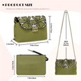 thumbnail image 7 of KUIFORTI Green Flower Small Crossbody Bag Fashion Functional Cell Phone Women's Shoulder Handbags Casual Purse Shoulder Bags with Chain Strap for Travel Daypack, 7 of 7