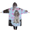 thumbnail image 2 of Oversized Wearable Blanket Hoodie,Poodles Sherpa Blanket Hoodie with Super Pockets,Super Warm Fuzzy Pullover for Women & Men, 2 of 6