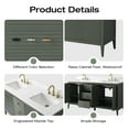 thumbnail image 5 of Vanity Art 60" Bathroom Vanity with Sink, Freestanding Storage Cabinet with Engineered Marble Top, Flip Down Tray, Drawer, and Shelve, 5 of 5