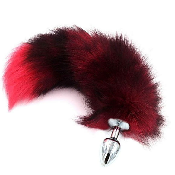 Faux Fur Fox Tail Sexy Toys, Fluffy Animal Tail Adult Sexy Toys, Bright Red/Rose Red/ Purple/ Blue/Orange