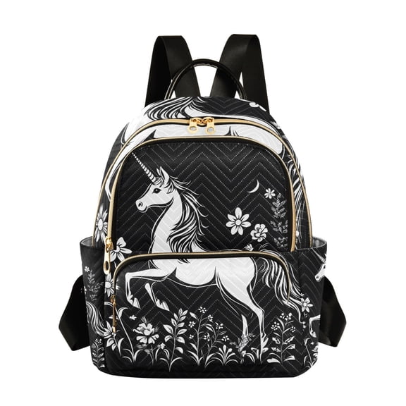 ALAZA Unicorn Flowers-i1 Womens Travel Laptop Backpack Large Daypack Ladies Shoulder Bags S