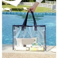thumbnail image 3 of Stylago Large Clear Tote Bags for Women Men Transparent Beach Handbags Button Shoulder Purses for Travel Swimming Black, 3 of 5