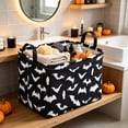 thumbnail image 2 of LOWLHOME Halloween Large-capacity Storage Basket, Rectangular Bat Baskets Halloween Basket, Cute Storage Bins Organizer Box Girls Room Decor for Home Office Dorm Closet Shelf (Black Bat), 2 of 6