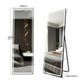 thumbnail image 5 of Lvifur 63"x20" LED Full Length Mirror, Large Bedroom Dressing Mirror with Touch Button & Plug, 3 Colors Dimmable Lighting, Stepless Dimming, Aluminum Alloy Frame Floor Mirror with Stand,Black, 5 of 9