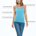 thumbnail image 2 of ACTIVE UNIFORMS Women's Soft and Breathable Cotton Stretch Camisole with Adjustable Strap Tank Top (Water Blue, Large), 2 of 6