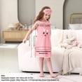 thumbnail image 5 of UJNDER Girls Wearable Hooded Thick Absorbent Coral Cartoon Print Bath Towel Wrap Robe Dress for Kids Girls Robe,Hot Pink,One Size, 5 of 6