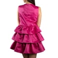 thumbnail image 3 of Jess by Meiko Women's Dress Sleeveless Fit and Flare Tiered Button Decor Mini Dress M Fuchsia Pink, 3 of 6