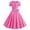 Pink, variant on Women's Polka Dot Short Sleeve Square Neck Button Front Bow Waist Vintage Midi Dress S-2XL