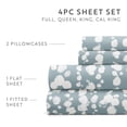 thumbnail image 5 of Noble Linens 4 Piece Pattern Microfiber Bed Sheets Set, Cloud Burst Blue, Cal King, 5 of 8
