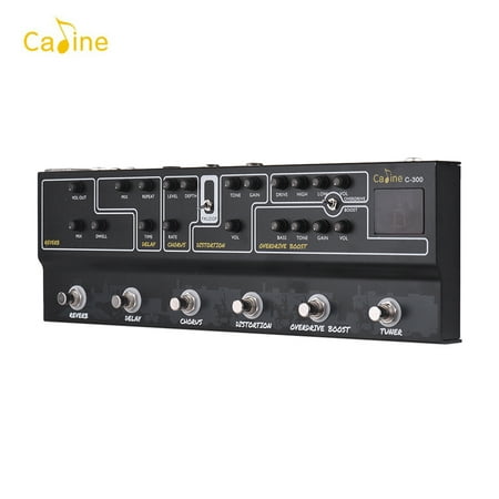 Caline C300 Guitar Pedal All in One Multi Effects Pedal Reverb Analog Delay Chorus Distortion Overdrive Boost Tuner Amp for (Best Overdrive Pedal For Rock)