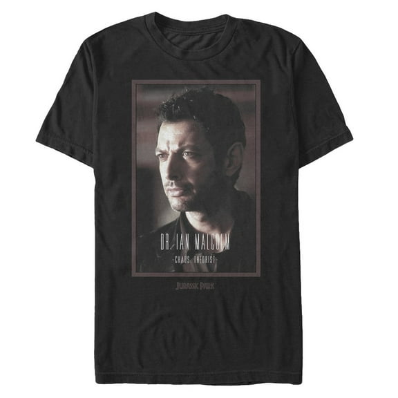 Men's Jurassic Park Dr. Malcolm Chaos Theorist  Graphic Tee Black Small