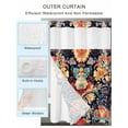 thumbnail image 2 of No Hook Shower Curtain with Snap in Liner Mexican Watercolor Shower Curtain -Fabric Waterproof Inner Liner, Flower Texture Modern Abstract Design Pattern Shower Curtains Washable 54"x78", 2 of 9