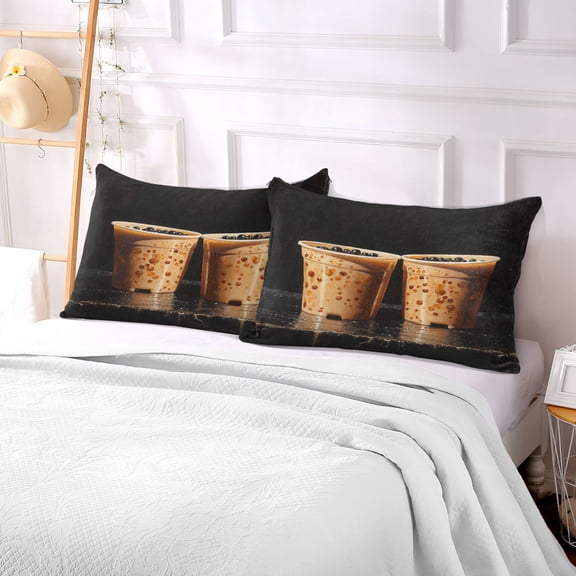 Pillow Case Plush Pillow Black Pearl Milk Tea Case standard size/King size/Queen size Bed Pillow Pillowcases