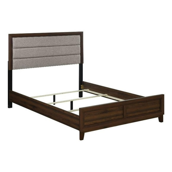 Welsley 50-inch Upholstered Queen Bed Walnut