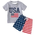 thumbnail image 3 of VOUZZA Boys Independence Day Outfit 4th of July Short Sleeve Shirt and Shorts 2-Piece Set Patriot Holiday Clothes Kids, 3 of 3
