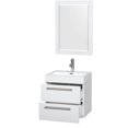 thumbnail image 4 of Wyndham Collection Amare 24" Single Bathroom Vanity, Glossy White, Acrylic Resin Countertop, Integrated Sink, and 24" Mirror, 4 of 4