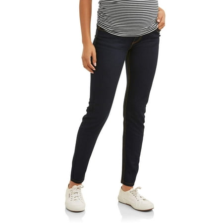 Oh! Mamma Maternity Full Panel Stretch Skinny Jeans with Contrast Stich Pockets - Available in Plus Sizes