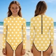 thumbnail image 2 of Swimsuit for Girls, Long Sleeve One Piece Rashguard, Solid Color Beach Vacation Swimsuit for Kids 2-13 Years, 2 of 7
