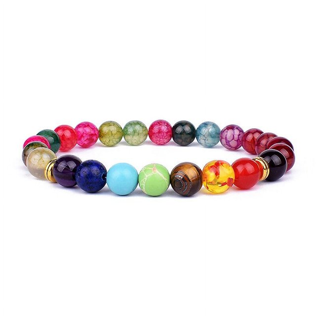 Pulseras y brazaletes de Chakra de piedra Natural para hombres, pulsera de equilibrio de Yoga, abalorio Ojo de Tigre, Nueva joyería de oración de Buda