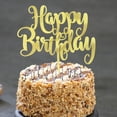 thumbnail image 3 of Adorno acrílico dorado para tartas, con purpurina, con estampado de felicitación de cumpleaños, de F, 3 of 8