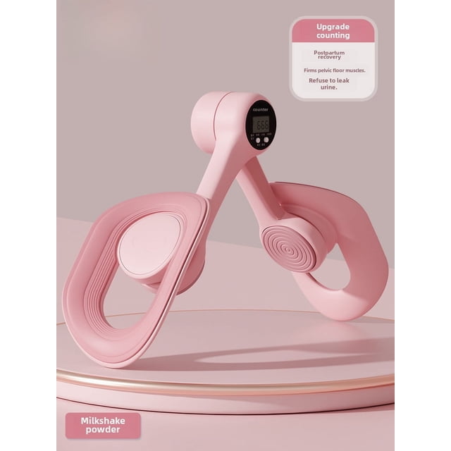 Pink Adjustable Leg & Pelvic Trainer with Counting Function - Versatile Kegel Exerciser for Inner Thighs, Hamstrings & Pelvic Floor, Portable Home Gym Equipment for Strength, Flexibility & Full-Body