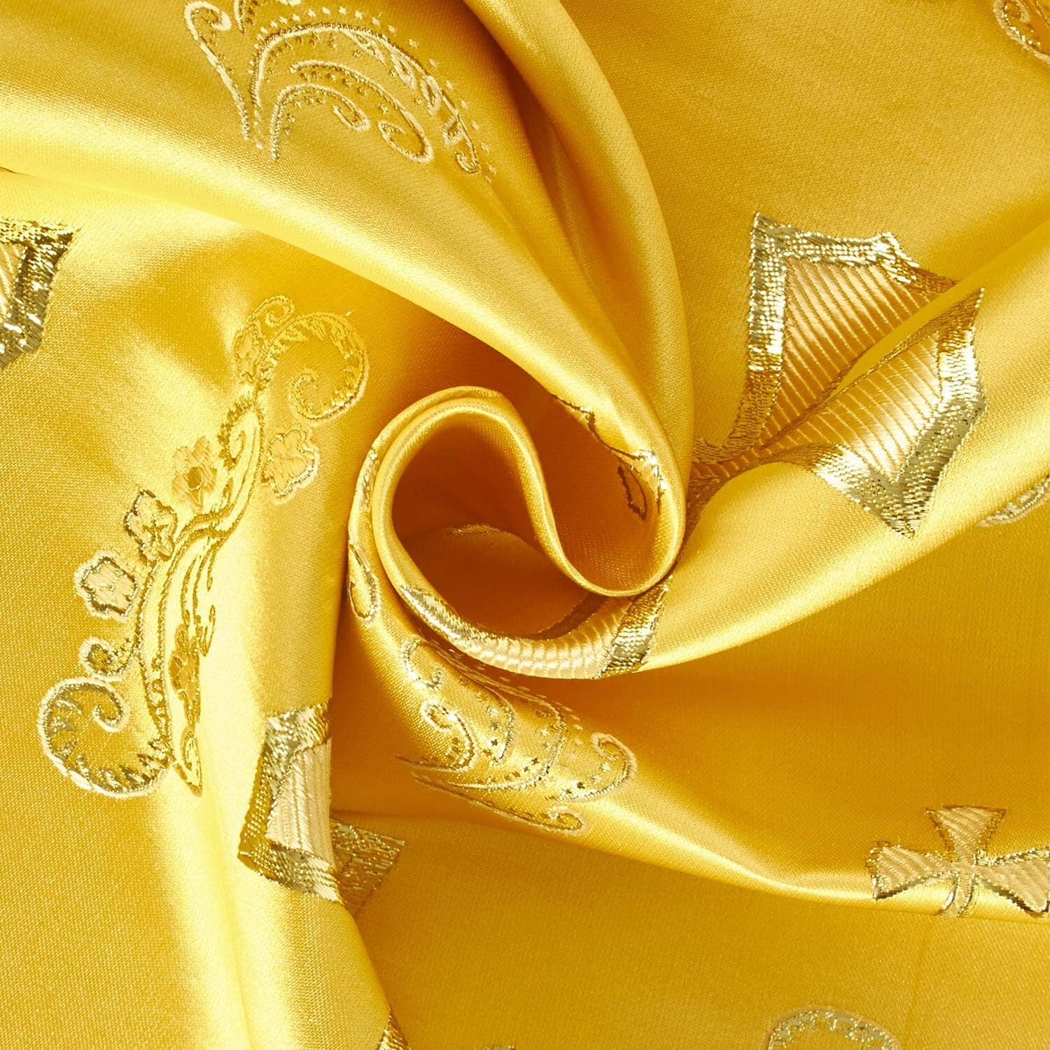 Metallic Clerical Church Cross Brocade Fabric 58/60" Wide Sold By The Yard Many Colors (Gold / Gold) (10 Yard)