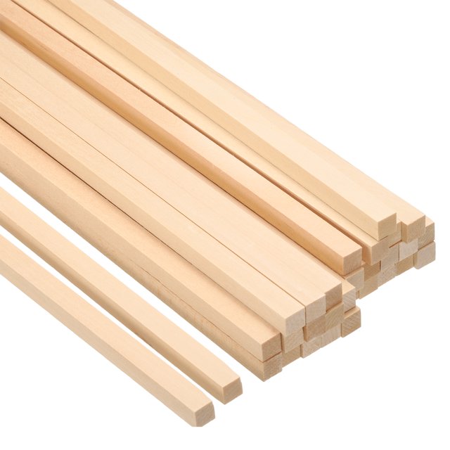 Unique Bargains 3/8 Inch Dowel Rods Wood Sticks 10 Inch Long Square Wooden Dowels 30 Pcs
