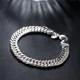thumbnail image 2 of Pulsera de cadena s贸lida de Plata de Ley 925 Noble fina para mujeres y hombres, abalorio, regalo de fiesta, joyer铆a de moda para fiesta de boda, 2 of 2