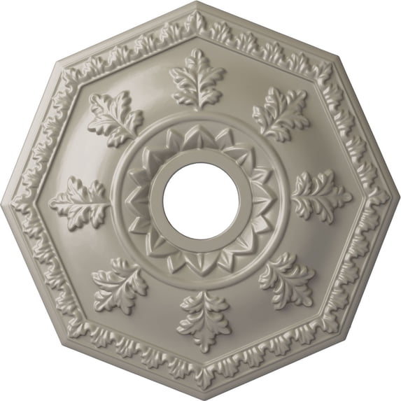 Ekena Millwork 18"OD x 3 1/2"ID x 1 1/2"P Nottingham Ceiling Medallion (Fits Canopies up to 4 5/8"), Hand-Painted Pearl White