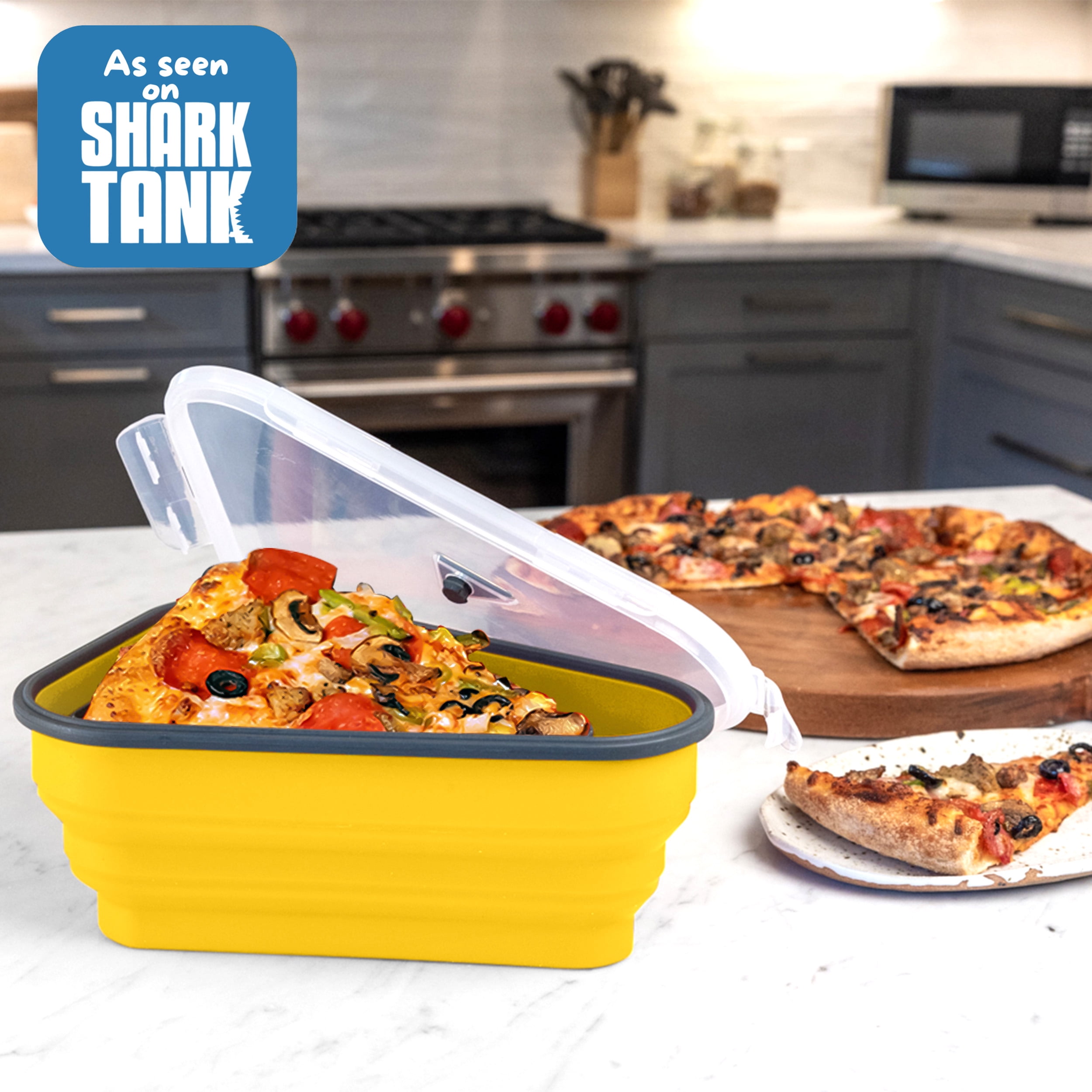 Leftover Top Seller Pizza Storage Container Foldable Reusable Box Silicone  Expandable Silicone Pizza Container With 5 Microwavab