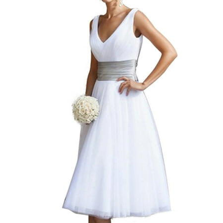 LALLC Women s Plus  Size  V Neck Sleeveless Wedding  Party 