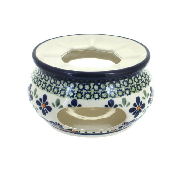 Blue Rose Polish Pottery Mosaic Flower Teapot Warmer