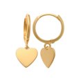 thumbnail image 4 of Anygolds 14K Real Solid Gold Heart Drop Huggie Earrings -MOT46948Y Yellow Gold, 4 of 5