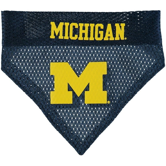 Pets First Collegiate Michigan Reversible Bandana -Home & Away Mesh & Premium Embroidery For Dogs & Cats