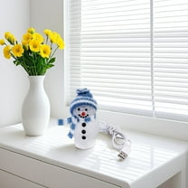 Toyandona 2Pcs Blue Christmas LED Light Snowman Desktop Lamp Bedside Decorative Table Lamp