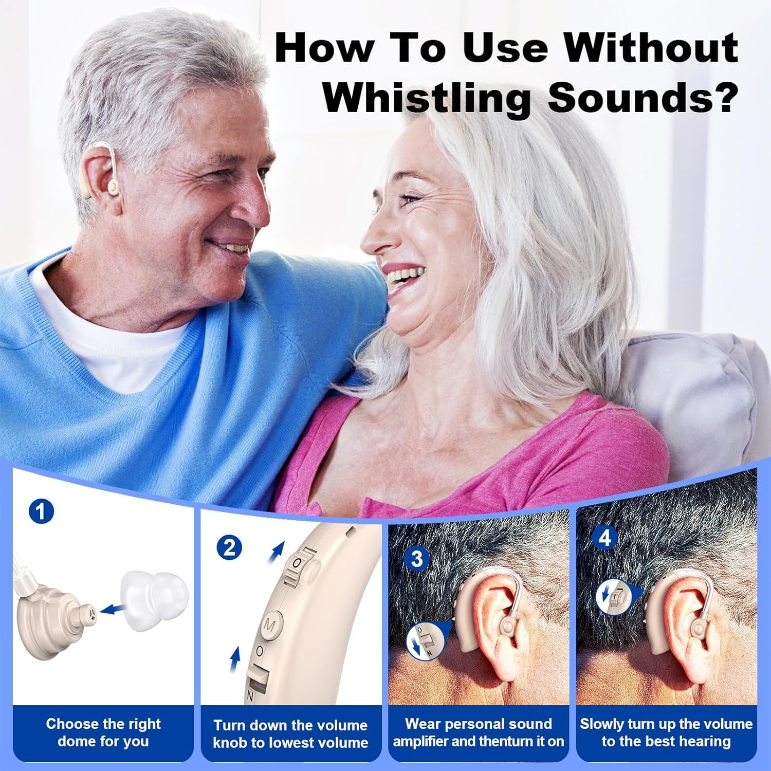 Rechargeable Hearing Aids for Seniors with Noise Cancelling,Hearing Loss Hearing Amplifiers,Digital Hearing Aid,Sound amplifier with Volume Control