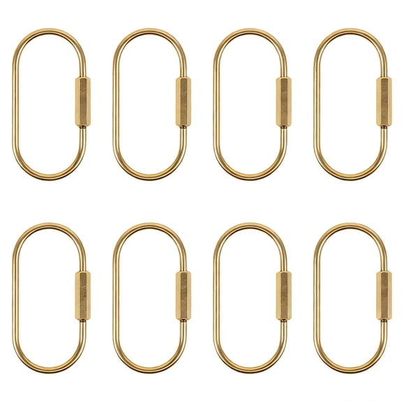 8 Pcs Locking Carabiner Key Rings for Keys,Gold Carabiner Keychain Clip,Screw Lock Keychain Organizer,Purse Bag Charms