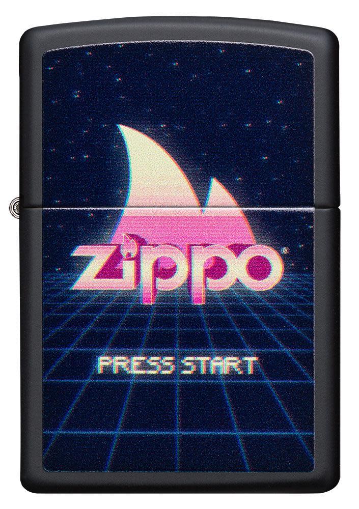 Zippo Gaming Flame Logo Design Black Matte Pocket Lighter
