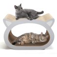 thumbnail image 1 of 2-in-1 Cat-Head Scratching Board Lounge Bed Pad, Cat Scratcher, Versatile, Natural, 1 of 6