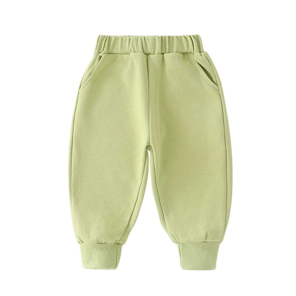 WRKEKC Kids Sweatpants Solid Color Elastic Waist Athletic Cuffed Long Pants with Pockets for Boys and Girls 8 Months - 5 Years Casual Outerwear Comfortable Pants