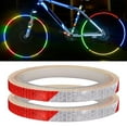 thumbnail image 2 of BNNG 2PC Luminous Equipment Stickers Reflective Tapes Safety Reflective Warning Stickers, Waterproof Outdoor Bicycle Rim Reflector Tape, Thin Reflective Sticker Rolls for Bikes, Motorcycle Decoration, 2 of 9