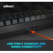 Adesso EASYTOUCH1300 Mechanical Gaming Keyboard Wired/Wireless/Bluetooth