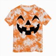 thumbnail image 2 of Futezty Kids Halloween Shirt Girls Boys Funny Spooky Tie Dye Shirts Pumpkin Face Short Sleeve Fall Tee Top 12M-13T, 2 of 5