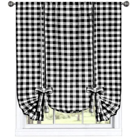 Woven Trends Farmhouse Curtains Kitchen Decor Buffalo Plaid