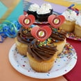 thumbnail image 4 of Justice League The Flash Athletic Logo Heart Love Cupcake Picks Toppers Decoration Set of 6, 4 of 7
