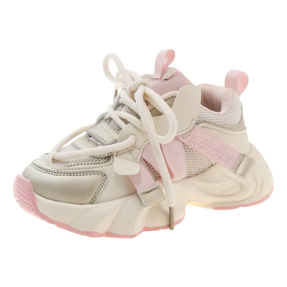 MYShe Kids Fashion Sneaker Athletic Running Shoe with One Strap Boys Girls Tennis Shoes Toddler Girl,Pink,Size 13.5