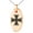Rose, variant on Stainless Steel Pattee Iron Cross Engraved Small Oval Charm Pendant Necklace