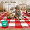 thumbnail image 4 of ODIKA 4'x6' Washable Area Rug Red White Buffalo Plaid Design Festive Gingham Checkered Christmas for Bedroom, Reading Nook, Pet Friendly & Non-Shedding, 4 of 7